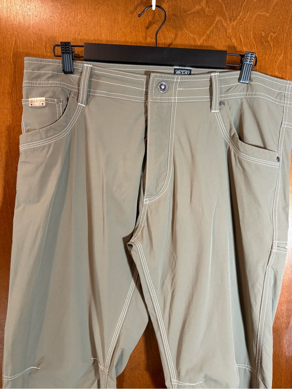 Kuhl Men's Olive/Tan Cargo Pants with Contrast Stitching 36x32